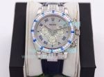 R7 Factory Swiss Replica Rolex Daytona Paved Diamond Dial Watch Blue Leather 40MM